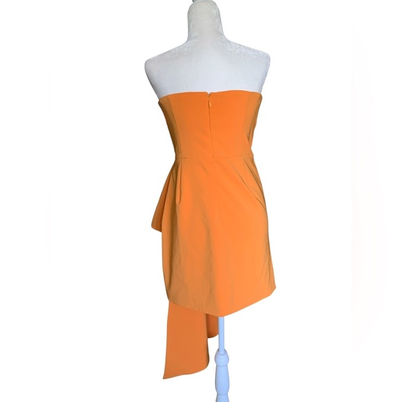 Lavish Alice Strapless  Orange Asymmetrical Cocktail Dress - Medium to Large - Picture 11 of 11